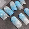 Solid Color Ultra-Thin White Sea Waves Soft Solid Color Self Adhesive Flat Nail Art Decorations Stickers Manicure Decals