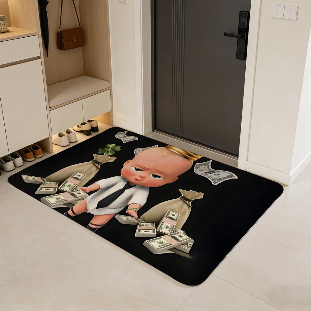 

movie T-The Boss Baby Floor Mat Flannel Door Mat Non-Slip Absorbent Washable Indoor Home Rug 40x60cm
