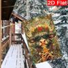 Gd-Dq09050084-1pc Winter Christmas Highland Cattle Welcome Christmas Garden Flag_2 (2)- Outdoor Garden Flag Double-Sided Home Decoration Courtyard Dec