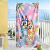 Bluey's Colorful Friends Personalized Name Beach Towel Soft Durable Quick-Dry Suitable for Swimming Gym Camping Yoga Vacation