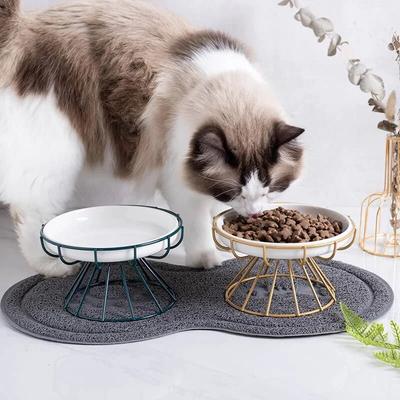 Pet Ceramic Bowl Cat Food Rack Canned High Foot Snack Plate Anti-Cervical Reinforcement Dog Bowl For Pets