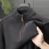 Men's Thickened Heavyweight Half-Zip Knit Sweater - Striped Jacquard, New Autumn/Winter Arrival