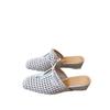 French British style square head hollowed out hand-woven wedge heel women's shoes 2025 new bag head single shoes