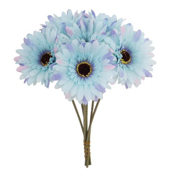 

Yousheng 6 шт. искусственных гербер, искусственные цветы с гибким стеблем, искусственные цветы герберы для цветочной композиции, украшение свадебного стола синий