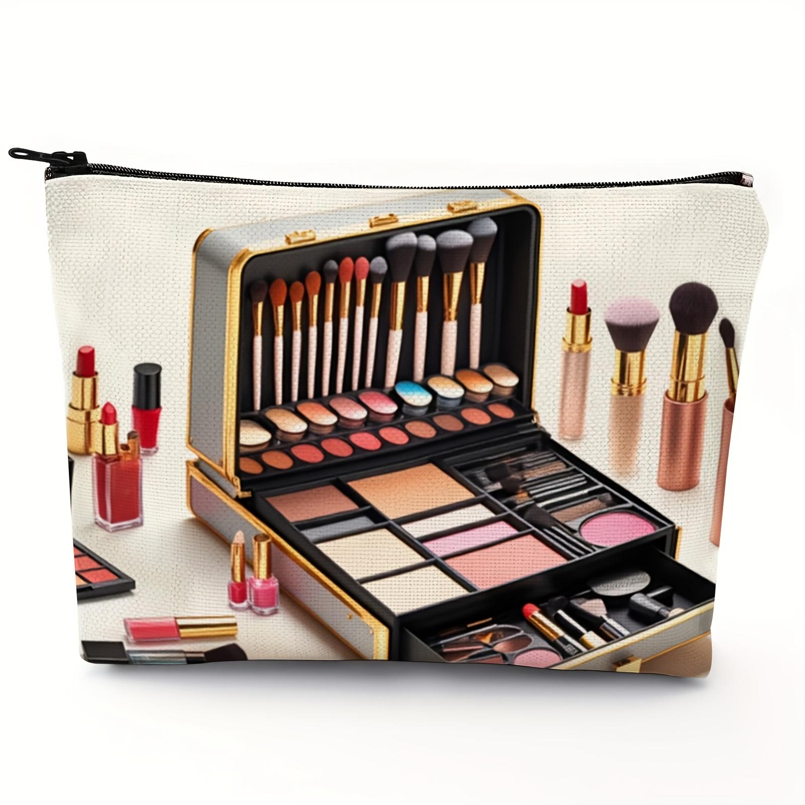 

Golden Makeup Set Pattern Makeup Bag a Golden Cosmetic Wash Bag Featuring Design Lightweight Foldable Cosmetic Storage Bag
