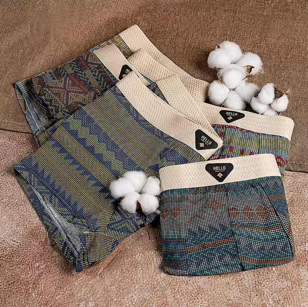 Men's Retro Ethnic Style Breathable Boxer Briefs - Comfortable Printed Shorts