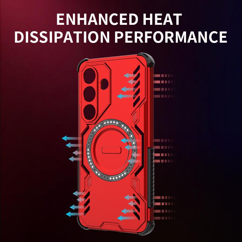 Magnetic Armor Case For Samsung Galaxy S26 Ultra S25 Edge Plus S24 FE S23 S22 A15 A35 A55 A16 A36 A56 A17 A37 A57 5G Hybrid Shockproof Bumper Cover