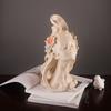 Flower Head Girl Sculpture Resin Figure Decoration Home Livingroom Table Figurines Accessories Art Hotel Desk Statue Ornaments