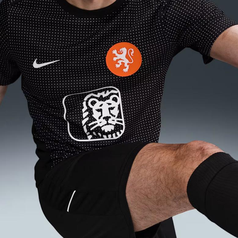 Nike Slim Fit Round Neck Short Sleeve Soccer Shirt Men Tops Black FZ9712-011