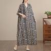 DIMANAF New 2026 Women Plus Size Spring Summer Beach Vintage Long Dress Loose Oversize Maxi Floral Print Black