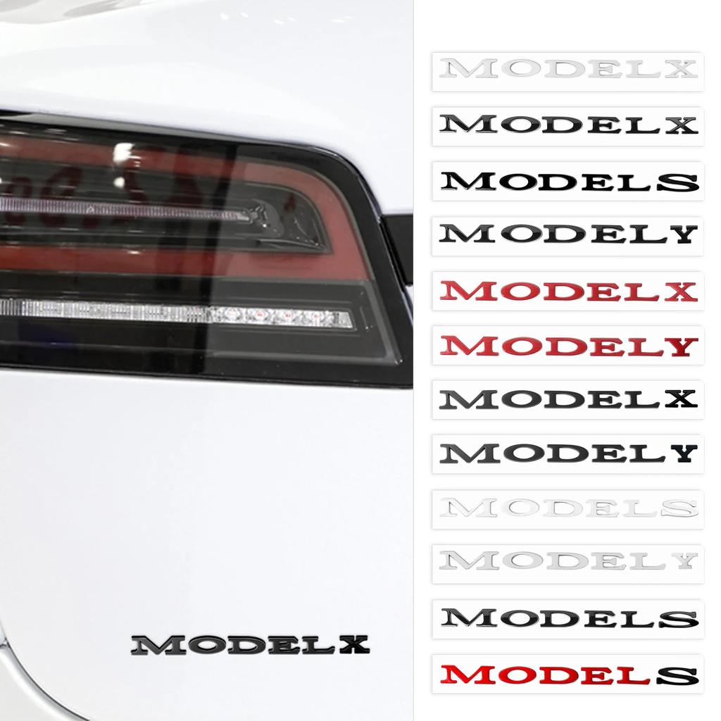 Autoaufkleber 2025 Neu Tesla Auto Außen Dekor ABS Auto Heckklappe Kofferraum Motorhaube Aufkleber Emblem Abzeichen Aufkleber Für Tesla Modell
