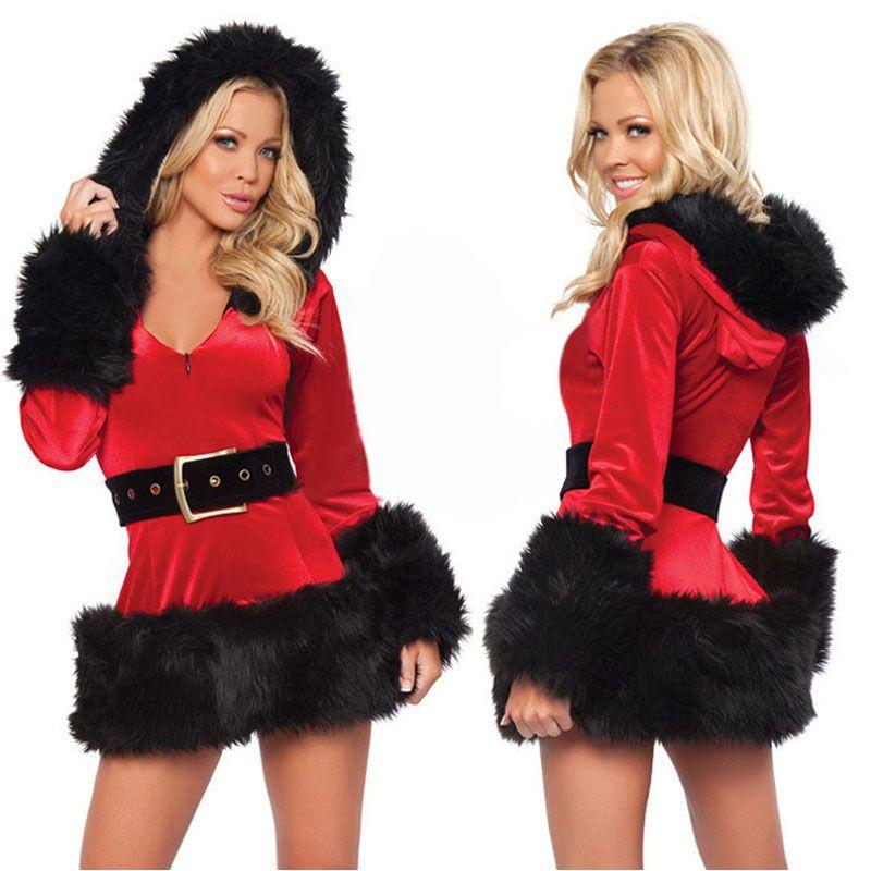 Elegant Women Deluxe Mrs Santa Claus Christmas Fancy Dress Outfit For Holiday Joy