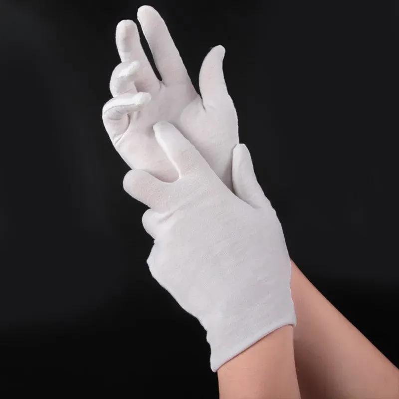 5pairs Household Cleaning Tools Soft Cotton Work Gloves for Dry Hands Handling Film SPA Gloves Ceremonial High Stretch Gloves