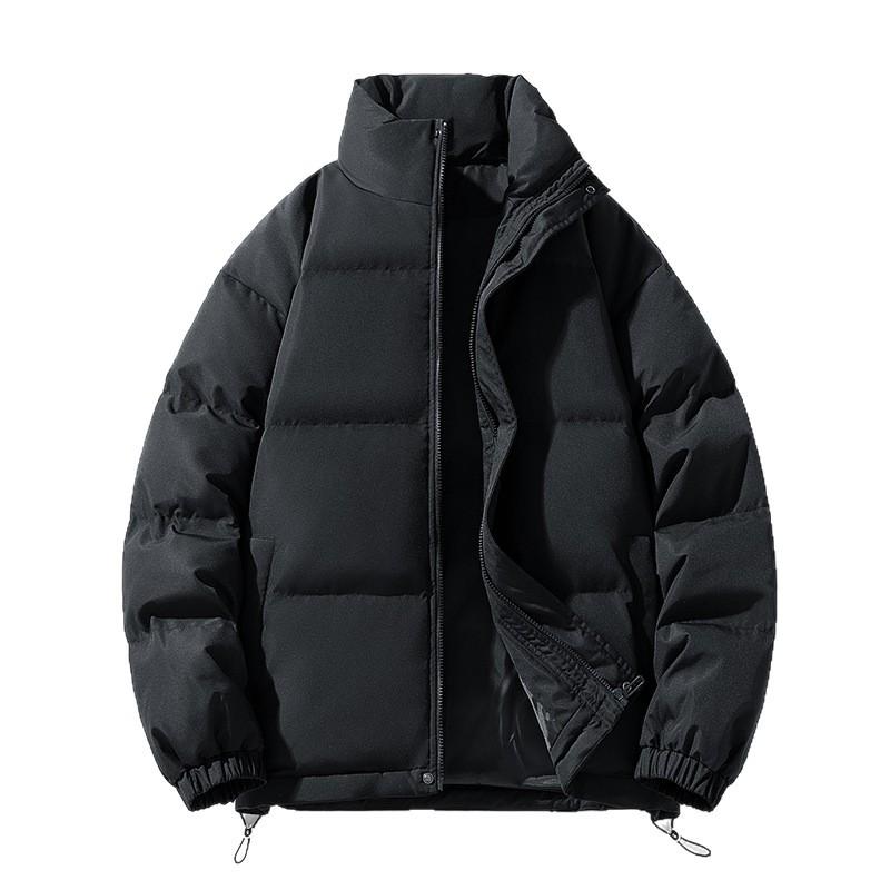 Stehkragen Baumwollkleidung Herren und Damen Abschnitt Winter Verdickt Locker Baumwolljacke Paarmodelle Einfarbig Brotkleidung Baumwollmantel