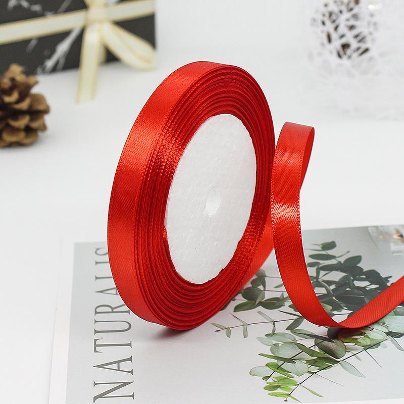 Factory Wholesale 1.5 Inches Single Sided Pastel Satin Ribbon Decorative Polyester Fabric Solid Logo Hair Gift Decoration