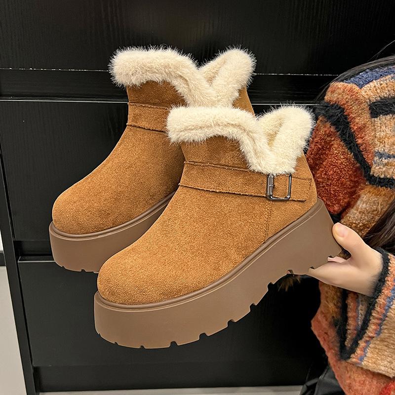 

Thick-soled heightening Birkenstock snow cotton boots women s 2025 winter new plush warm fluffy cotton shoes new women s short boots 41