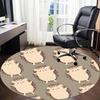 1PC Hedgehog Pattern Office Round Area Rug, Mat Suitable For Office, Under Office Chairs Bedroom Living Room Home Decor, Room Deco