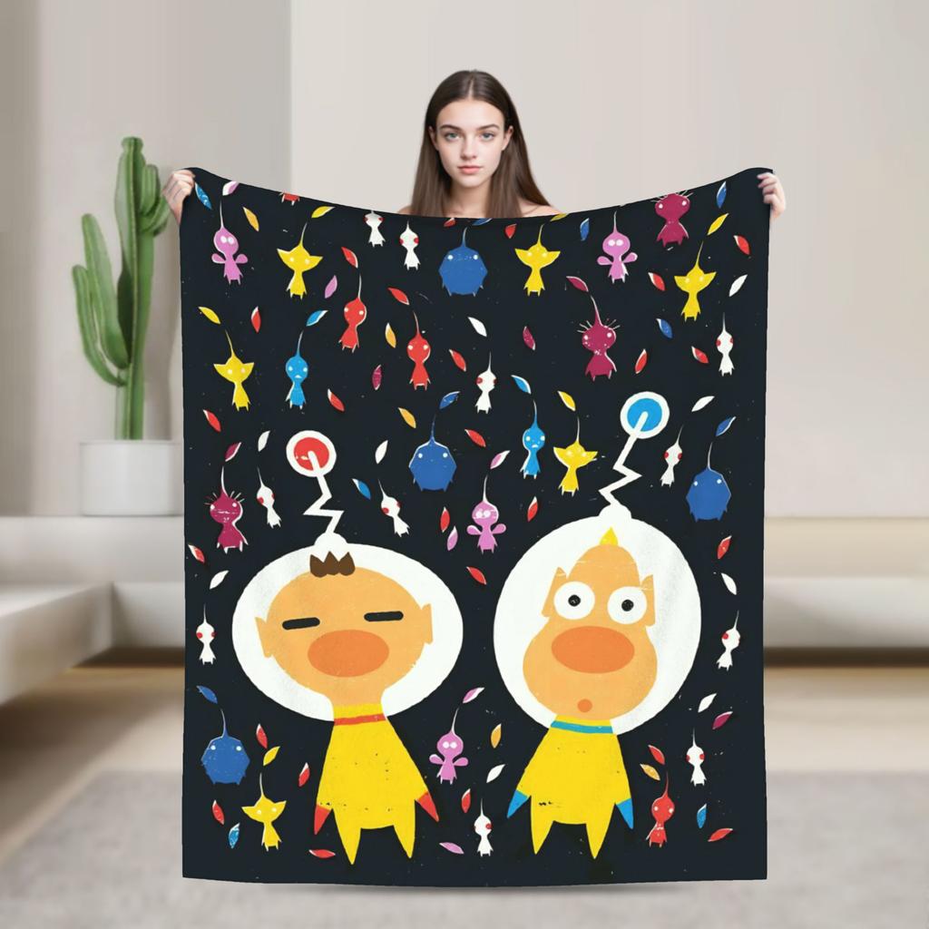 Pikmin Game Blanket  Super Soft Fluffy Plush Throw Blanket For Couch Bed Airplane Travel Flannel Bedspread Bed Cover