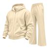 Men's Winter Hoodie Zip Up and Sweatpants Set Casual Tracksuit