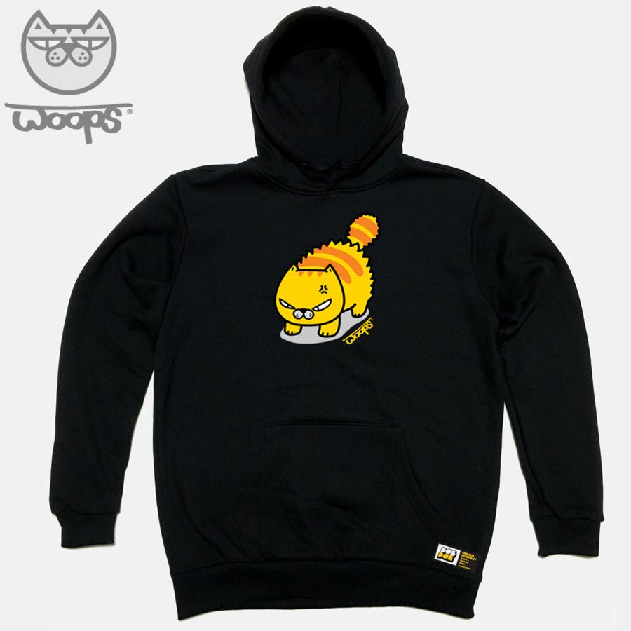 Doldol Woops_Толстовка_55 Кот-скейтер Персонаж Oops Худи Black/M