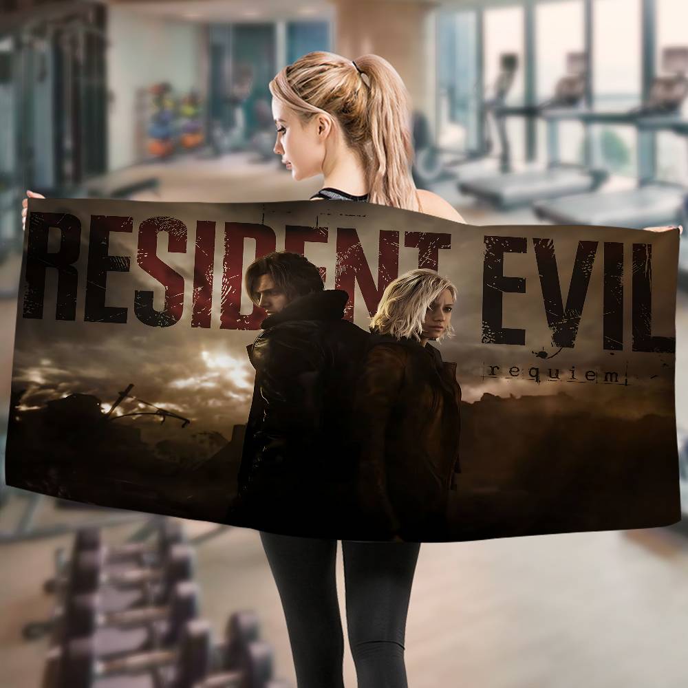 Horror Game R-Resident E-Evil Bath Towel Microfiber Soft Water Absorbing Breathable For Girl Kids Decorative Cartoon Beach Towel