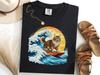 Maine Coon Surfing The Great Wave Off Kanagawa Shirt, Japanese Coon Surf Tee, Cat Lover Gift