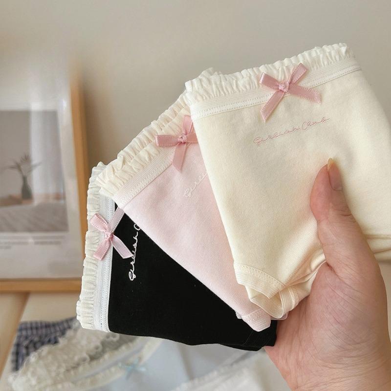 Ropa interior de algodón para bebé, antibacteriana, de clase A, pequeña, fresca, de algodón puro, sin rastro, para las cuatro estaciones, fina, de cintura media, para mujer.