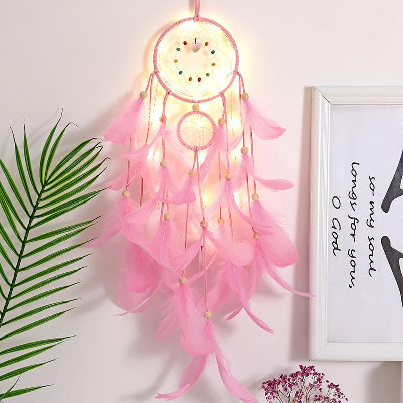 15 Styles Wall Dream Catcher Led Handmade Feather Braided Wind Chimes For Room Decoration Hanging Home Christmas Decor Poster