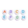 500Pcs 7 Colors Acrylic Letter Beads A Z Round Alphabet Beads for DIY Bracelet Necklace