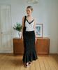 GREENBUTTER Shirring Long Skirt (Black)