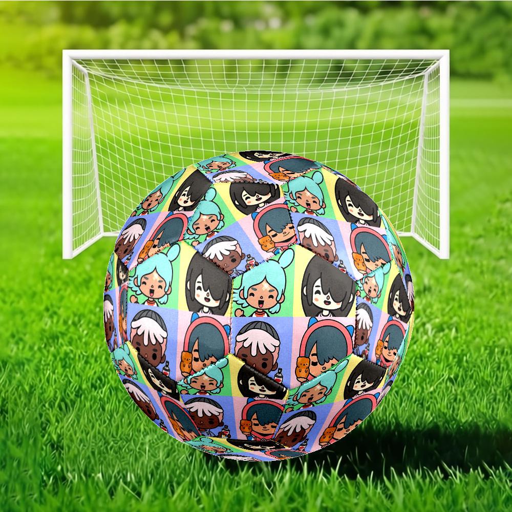 Toca Boca Game Characters In Grid Size 5 Soccer Ball, Suitable for Training and Matches, High-Elasticity, Wear-Resistant Material Gift for Fan