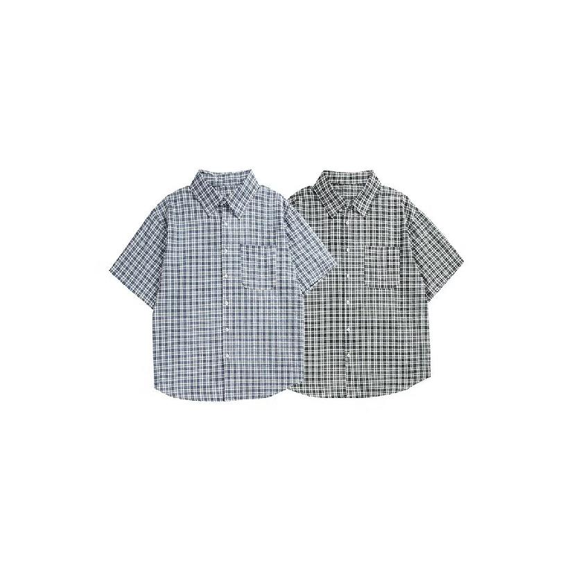 Short Sleeved Shirt Men'S Summer Japanese Retro Loose Casual Five Quarter Sleeved Shirt Trendy Brand Shirt Jacket