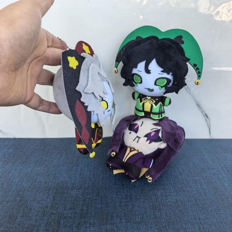 12Cm Stuffed Cute Freak Anime Game Circus Character Pierrot / Harlequin And Jester Cartoon Plush Toys Bag Keychain Plushie Doll