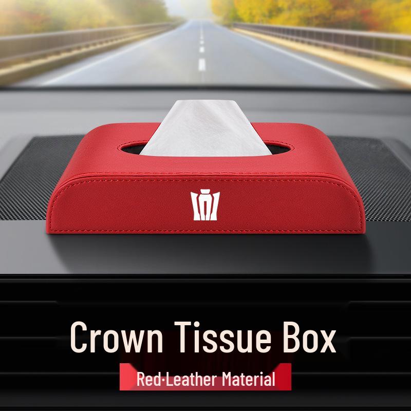 Crown Lu Fang Car Leather Tissue Box for Interiors
