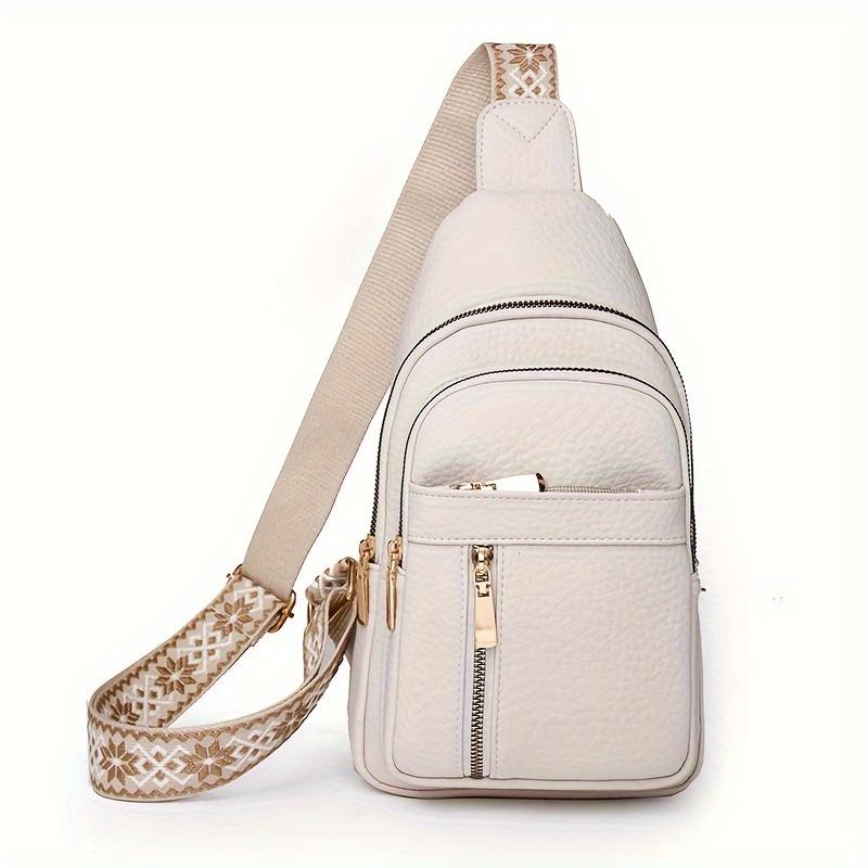 

Fashionable Large Capacity Leather Crossbody Bags, Unisex Retro Shoulder Bag, Suitable for Commuting and Business Occasions бежевый