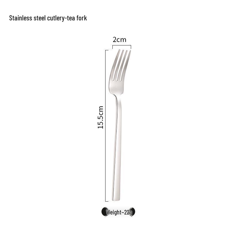 Square Handle Stainless Steel Cutlery Set: Knife, Fork, and Spoon for Hotels and Restaurants.