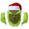 New Christmas Costume Cosplay Clothes Dress Up Santa Claus Weird Green Haired Monster Grinch Party Performance Costume