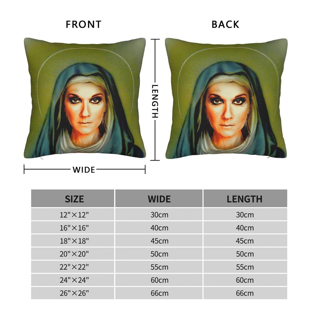 Celines Dion Pillowcase Soft Polyester Cushion Cover Gift Throw Pillow Case Cover Home Square 18''