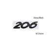 Glossy Black Car Emblem Metal Decorative Strips Badge Logo Body Decals Sticker For Peugeot 107 206 207 208 301 307 308 407 508