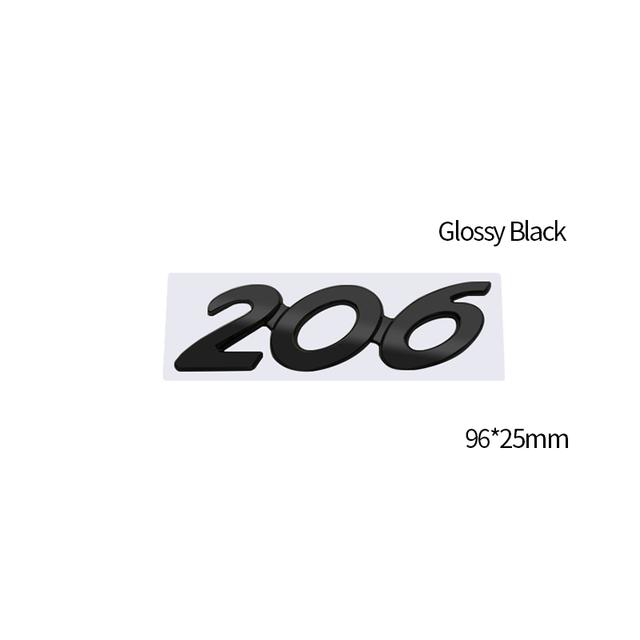 Glossy Black Car Emblem Metal Decorative Strips Badge Logo Body Decals Sticker For Peugeot 107 206 207 208 301 307 308 407 508