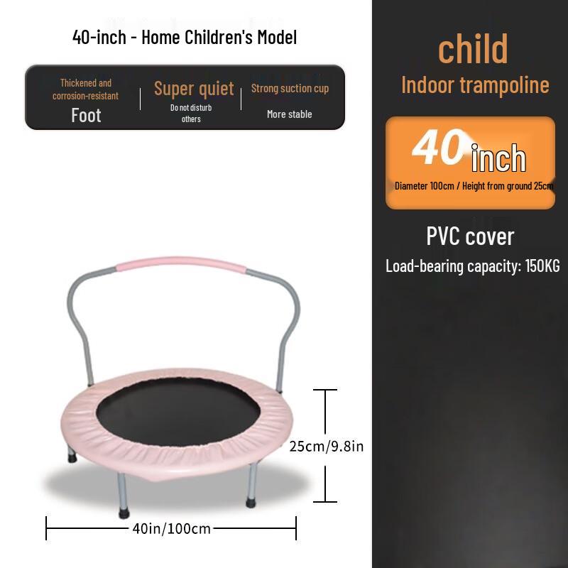 WEZHO Indoor Trampoline with Handrail