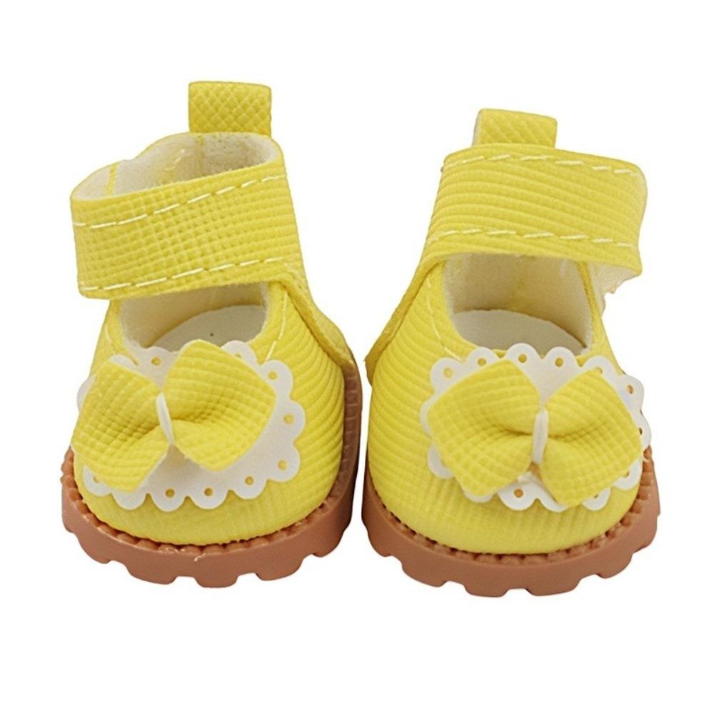 Accessories 3.5*2.3cm Doll Shoes PU Material Leather Material Leather Shoes 17cm Size Bow Tie Design Doll Shoes Gift