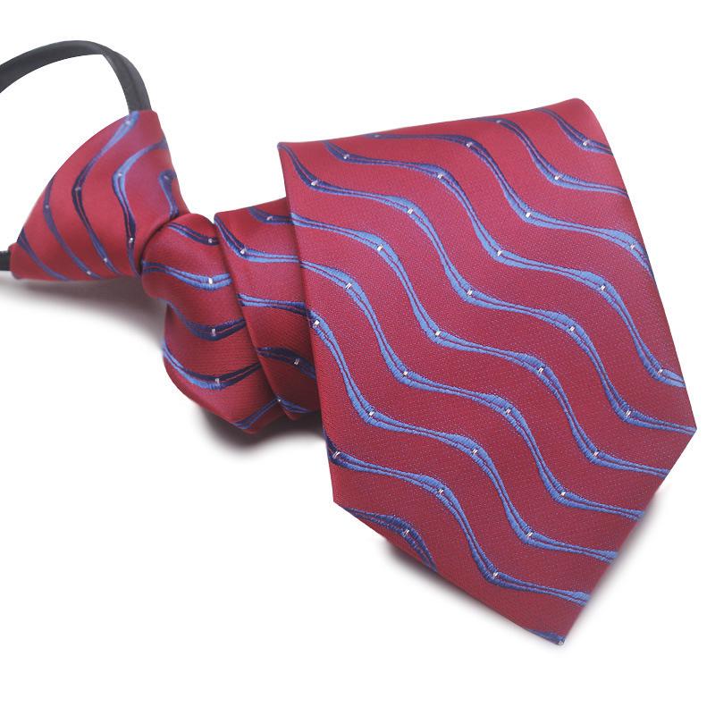 Men's 8cm No-Knot Zipper Tie - Easy-Pull Business Formal Tie