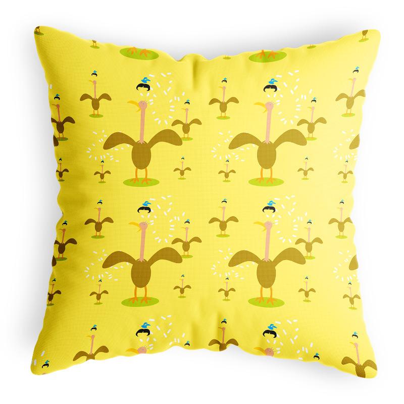 Small Fresh Pillowcase Multi-color Cartoon Cute Children's Chair Cushion Cover Square Dopamine Velvet Pillowcase