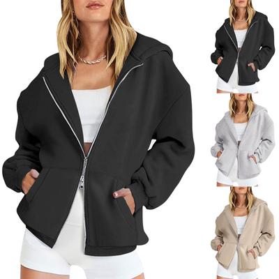 Womens Zip Up Hoodies Long Sleeve Fall Oversized Sweatshirts Jacket With Pockets  Fashion Clothes Hoodies For Women
