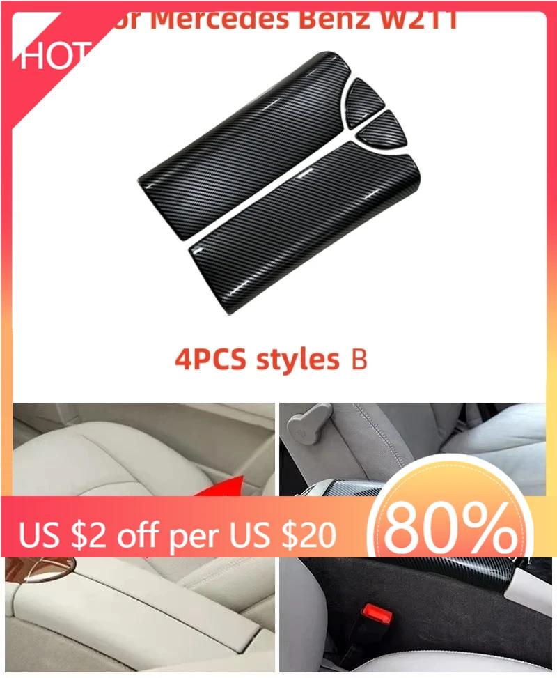 2025 Hot Racing Grills Carbon fiber Car Center Console Lid panel Armrest Box Trim Protective Cover Stickers For Mercedes Benz E