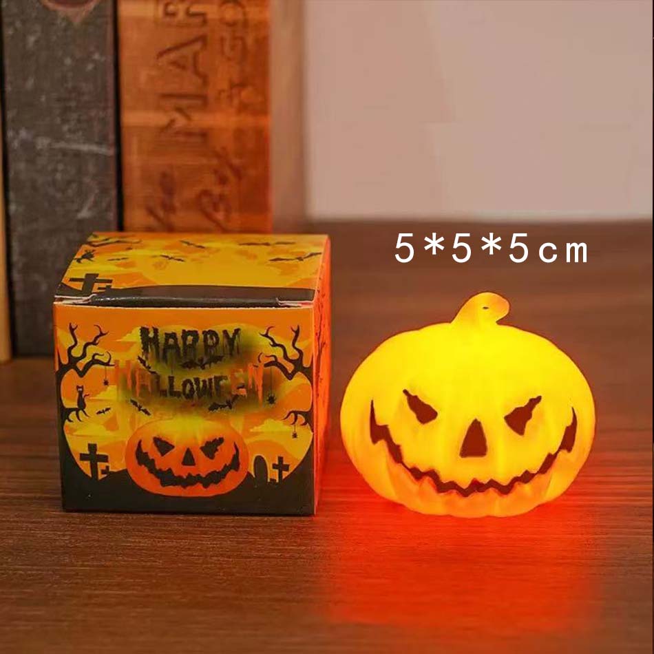 Felinar cu dovleac LED de Halloween Lampă cu lumină LED Recuzită pentru casă Bar Decor de Halloween Felinar LED Amenajare scenă Decorațiune pentru casă