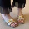 Fashion Wedge One-Word Square-Toe Slippers 2025 Temperament Fashion New Outside Summer Sandals