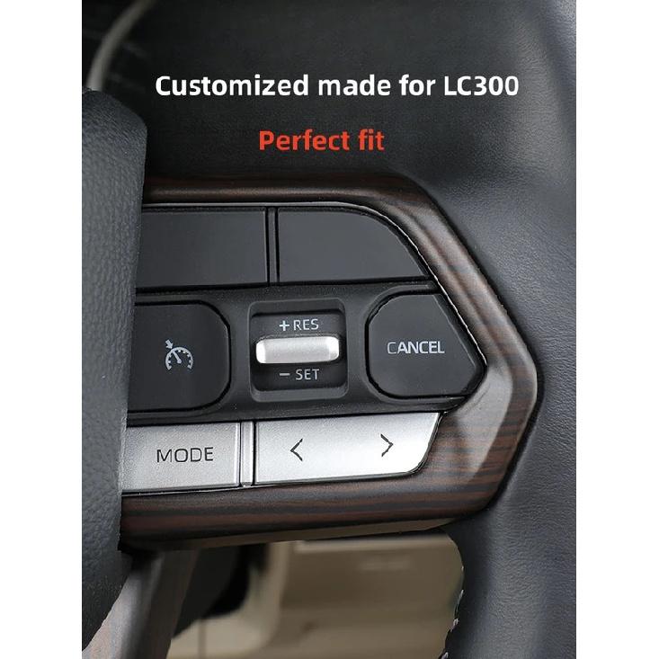 For Land Cruiser LC300 2022 2023 Peach Wood Grain Interior Trim Gear Head Cover Steering Wheel Frame Car Door Handle Sticker