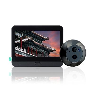 1080P Tuya Wifi İç Mekan Kamera Gözetleme Deliği Kapı Zili PIR Hareket Algılama Kapı Görüntüleyici Gece Görüşü 5000mAh 4.3" LCD Ekran